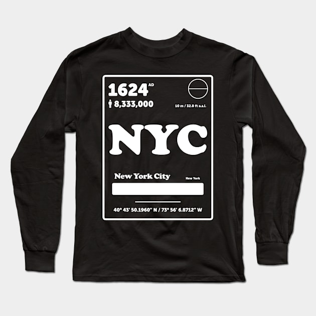 New York Periodic Table Element Long Sleeve T-Shirt by ScienceCorner